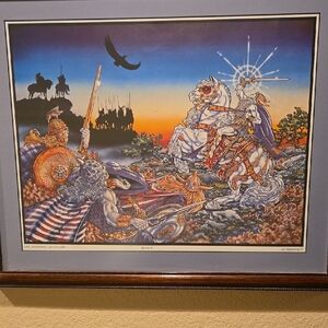 Vibrant Mythical Battle Art Print